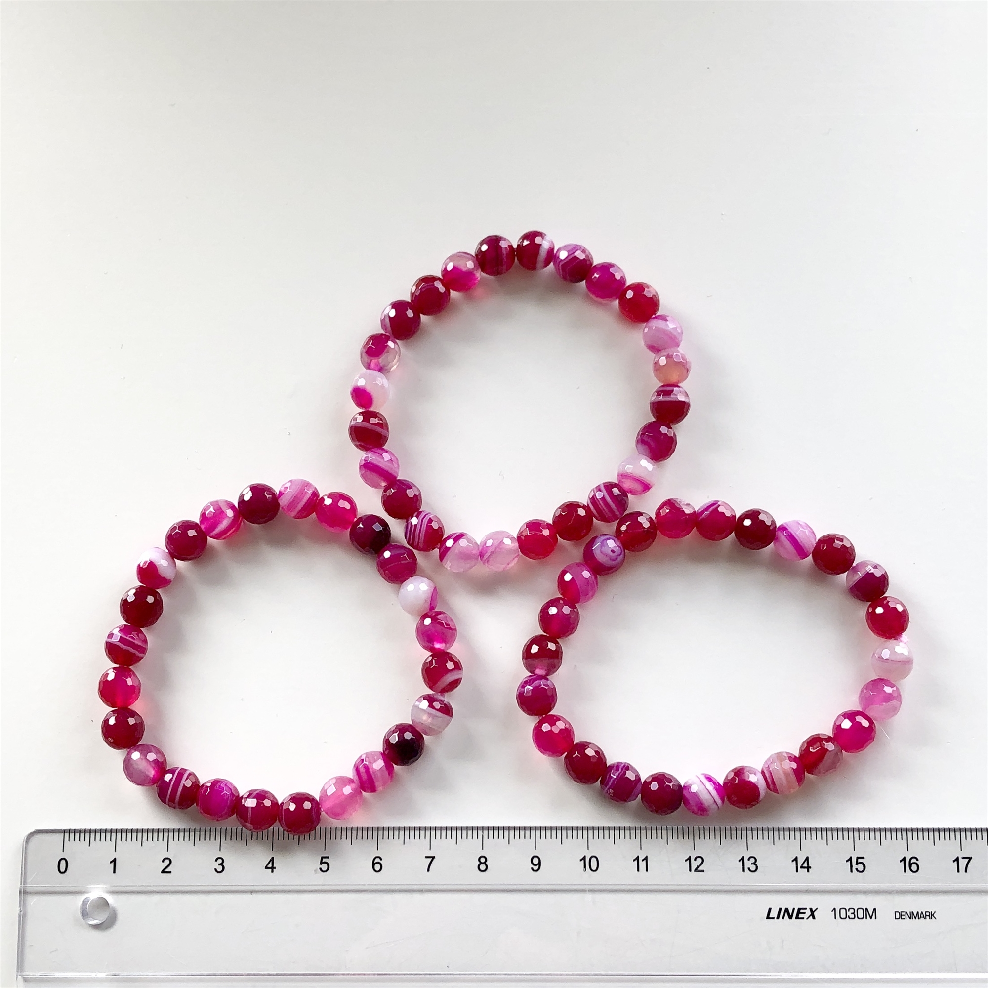 Agat Pink Armbånd Perler Sten Krystaller Krystalgrotten